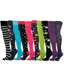 Over the Knee Socks Multi Design 10 Pairs Combed Cotton 02