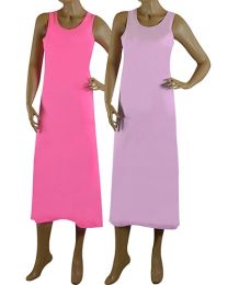 2 Pack Plain Midi Dress Pink Selection