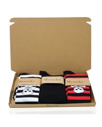 Mysocks 3 pairs Over the Knee Halloween Theme Stripe Skull Combination Socks