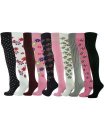 Over the Knee Socks Multi Design 10 Pairs Combed Cotton 01