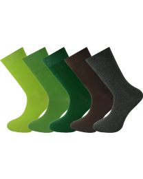 Crew Socks Plain Multi Colour 5 Pairs Combed Cotton Seamless Toe Combination 032 Size  7-11