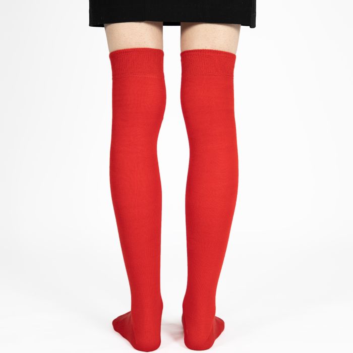 Red over clearance the knee socks