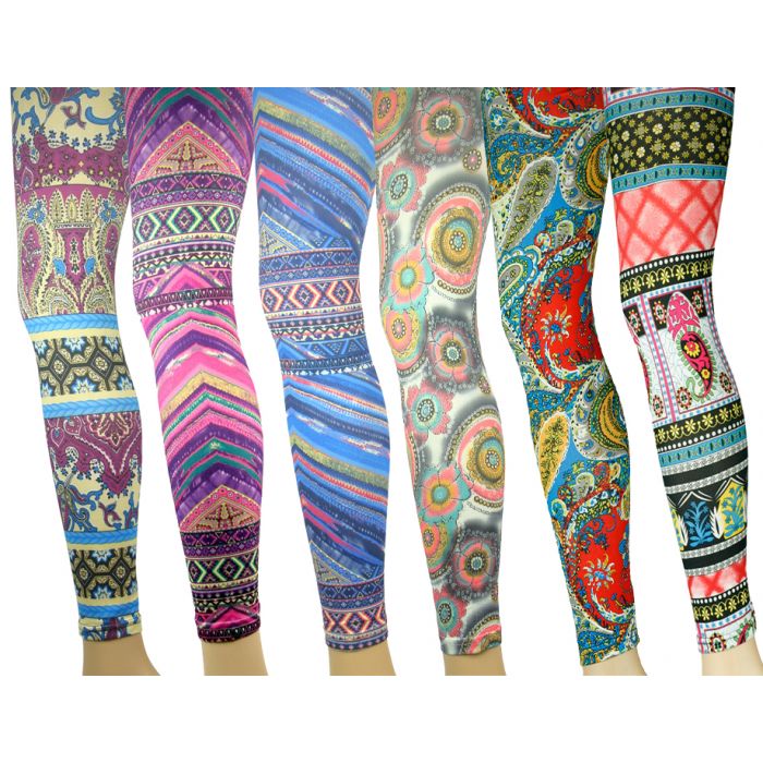 Summer Style Bright Colours Leggings Aztec Style