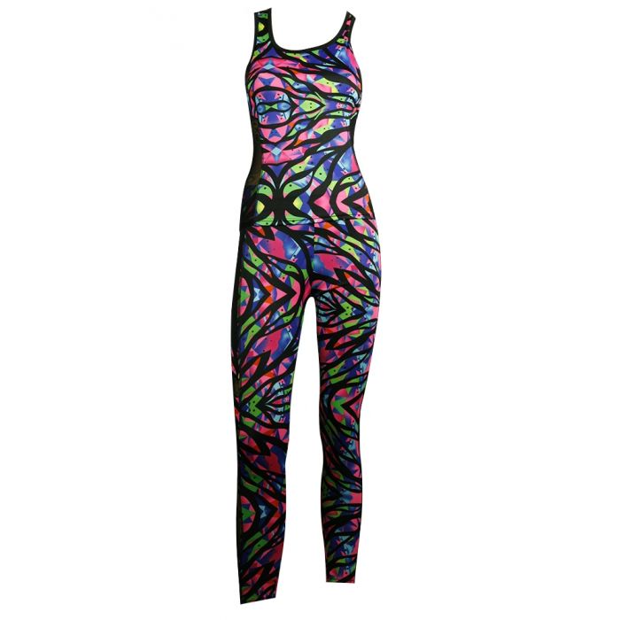 Womens Sportswear Leggings and Tank Top Matching Set Multi Lines