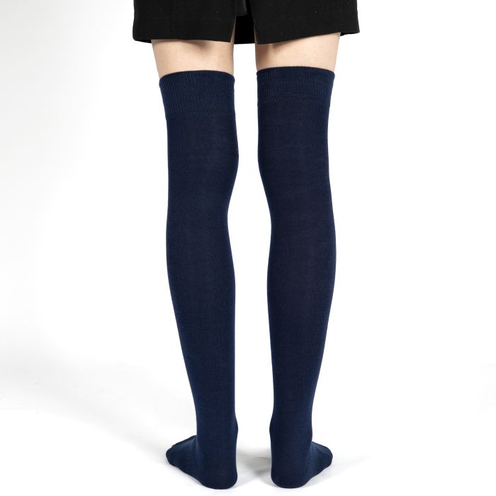 Navy over the knee outlet socks