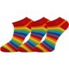 Trainer Socks  Stripe 3 Pairs Combed Cotton