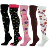 Over The Knee Socks  Multi Design 5 Pairs Combed Cotton 02