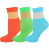Nylon Block Glittered Multi Colour 3 Pairs  Ankle Socks