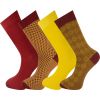 Crew Socks Multi Design 4 Pairs Combed Cotton 