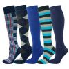 Knee High Socks Multi Design  5 Pairs Combed Cotton  Non-Slipping