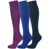  Knee High Socks Plain Multi Colour Combination 3 Pairs Combed Cotton Seamless Toe Non-Slipping