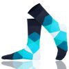 Crew Socks Diamond Design Combed Cotton Seamless Toe