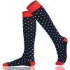 Knee High Socks Polka Dots Combed Cotton Non-Slipping
