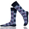 Crew Socks Checkboard Combed Cotton Seamless Toe - Design 01