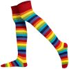Womens Over the Knee Socks Rainbow Stripes Thick Rainbow