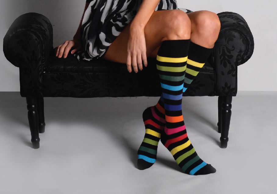 Knee High 3 Pairs Rainbow Combination Socks Gift Box
